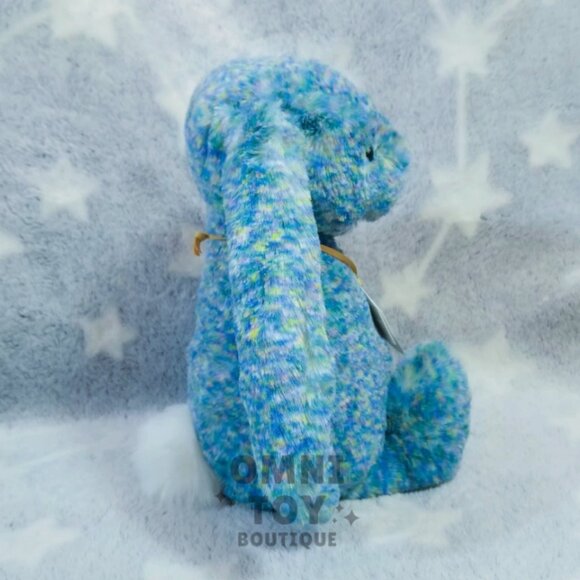 Jellycat Bashful Luxe Bunny Azure MEDIUM Blue Soft Plush Toy Gift - Picture 3 of 6